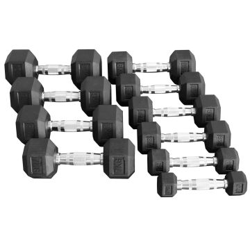 tanga sports® Rubber Dumbbell HEX